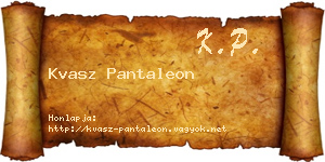 Kvasz Pantaleon névjegykártya